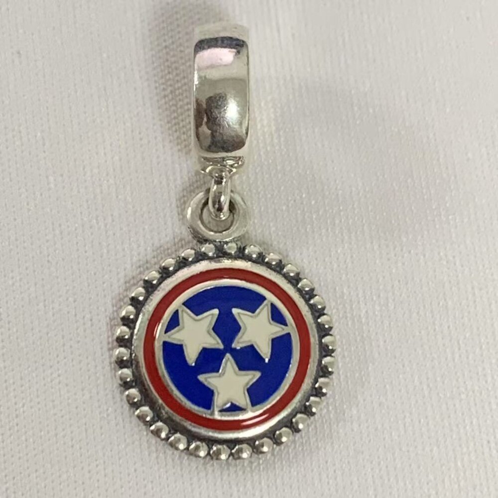 Pandora Tennessee Flag Charm Pendant, S925 Silver Jewelry